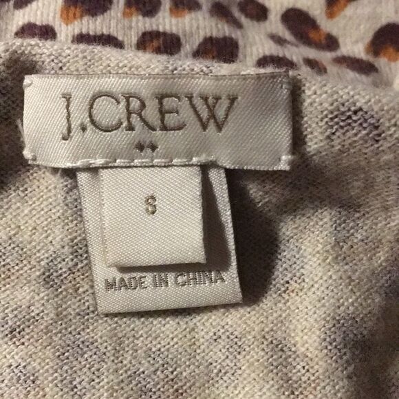 J Crew Small cheetah print tee short sleeve machine wash easy care 100% … - Picture 4 of 8